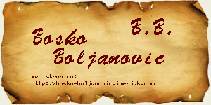 Boško Boljanović vizit kartica